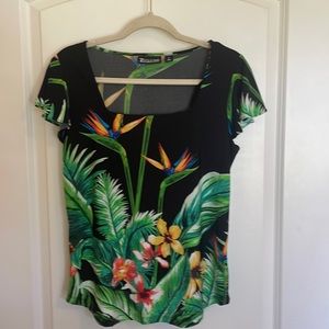 7th Avenue/New York & Co. Tropical Flutter Sleeve Blouse